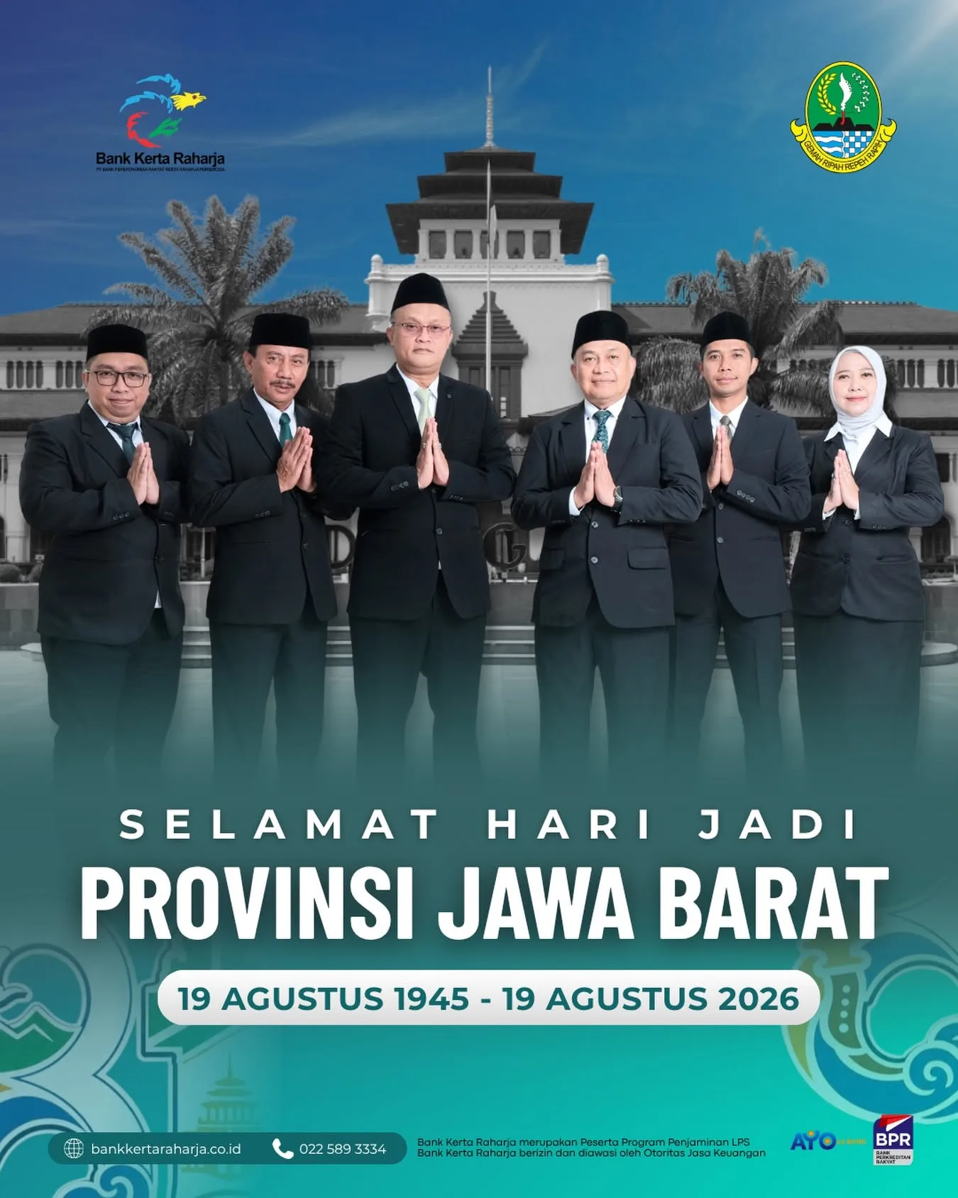 Segenap Pengurus &amp; Karyawan/ti Bank Kerta Raharja Mengucapkan Wilujeng Milangkala ka-81 Provinsi Jawa Barat